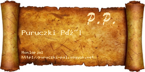 Puruczki Pál névjegykártya